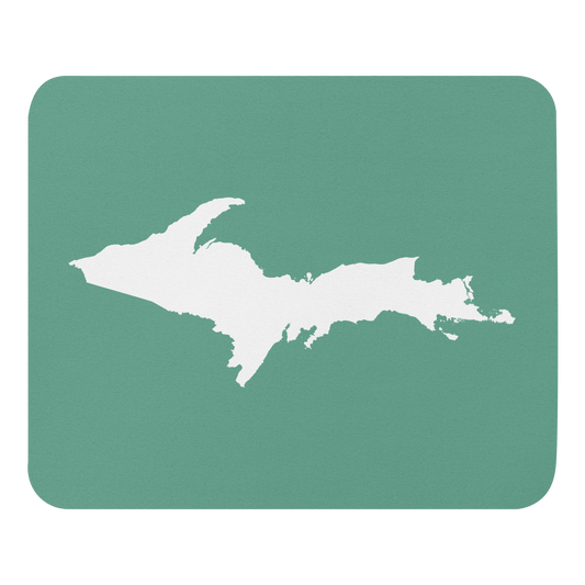 Michigan Upper Peninsula Mousepad (w/ UP Outline) | Metallic Mint Green