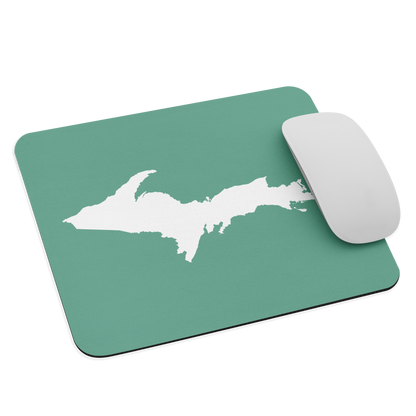 Michigan Upper Peninsula Mousepad (w/ UP Outline) | Metallic Mint Green