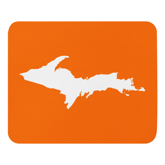 Michigan Upper Peninsula Mousepad (w/ UP Outline) | Safety Orange