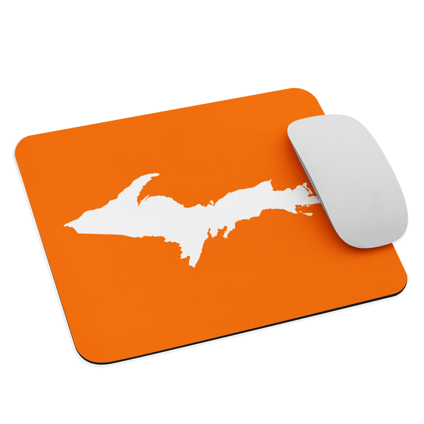 Michigan Upper Peninsula Mousepad (w/ UP Outline) | Safety Orange