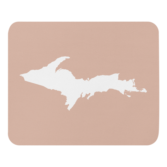 Michigan Upper Peninsula Mousepad (w/ UP Outline) | Rose Gold