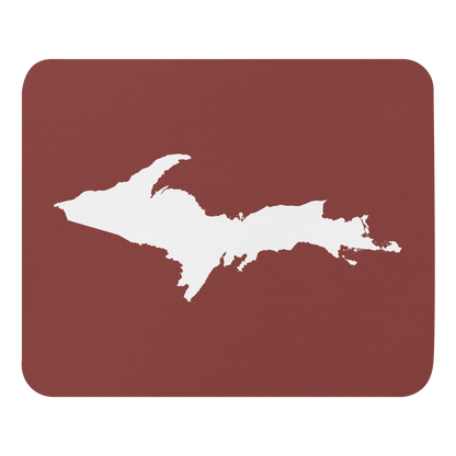 Michigan Upper Peninsula Mousepad (w/ UP Outline) | Ore Dock Red