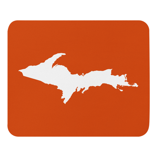 Michigan Upper Peninsula Mousepad (w/ UP Outline) | Maple Leaf Orange