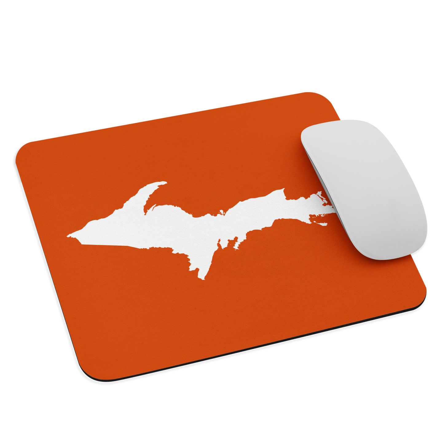 Michigan Upper Peninsula Mousepad (w/ UP Outline) | Maple Leaf Orange