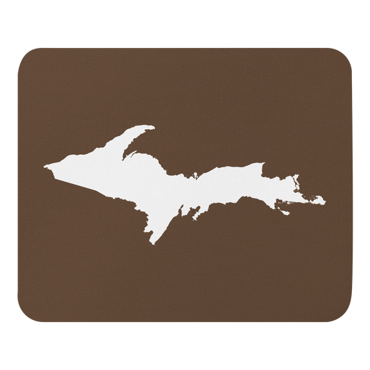 Michigan Upper Peninsula Mousepad (w/ UP Outline) | Coffee Color