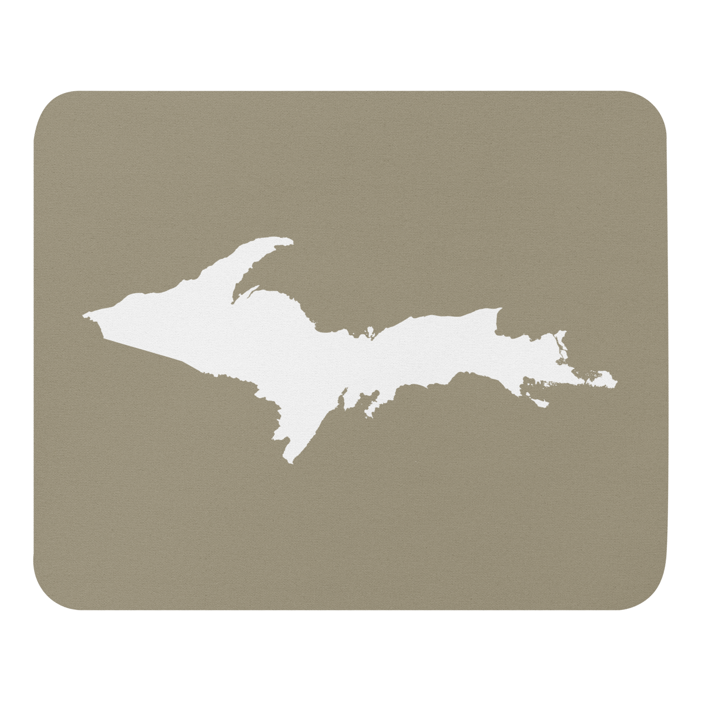 Michigan Upper Peninsula Mousepad (w/ UP Outline) | Petoskey Stone Beige