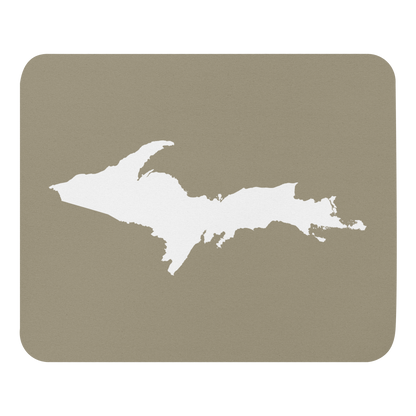 Michigan Upper Peninsula Mousepad (w/ UP Outline) | Petoskey Stone Beige