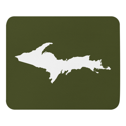 Michigan Upper Peninsula Mousepad (w/ UP Outline) | Army Green