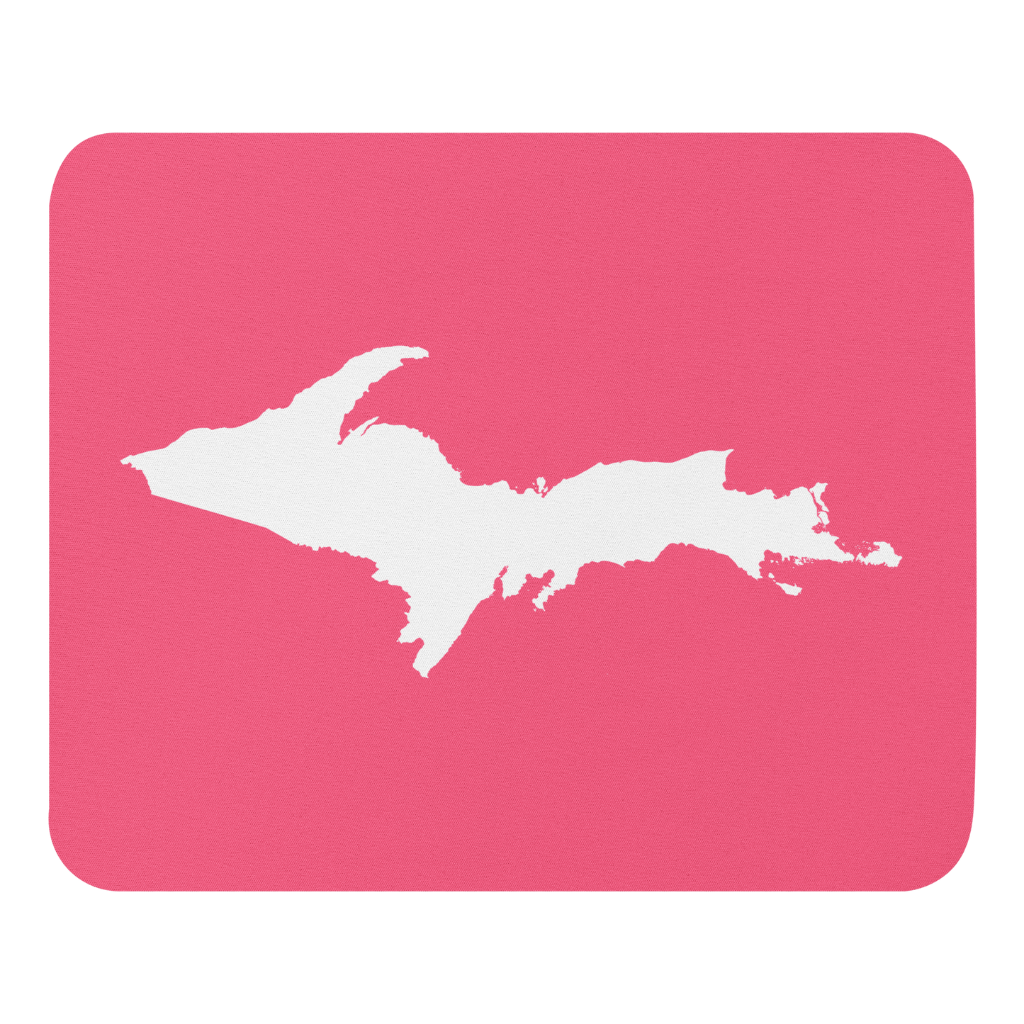 Michigan Upper Peninsula Mousepad (w/ UP Outline) | Rhodochrosite Pink