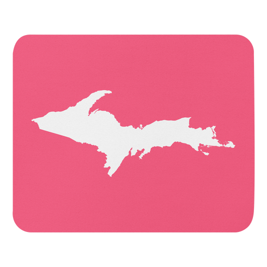 Michigan Upper Peninsula Mousepad (w/ UP Outline) | Rhodochrosite Pink