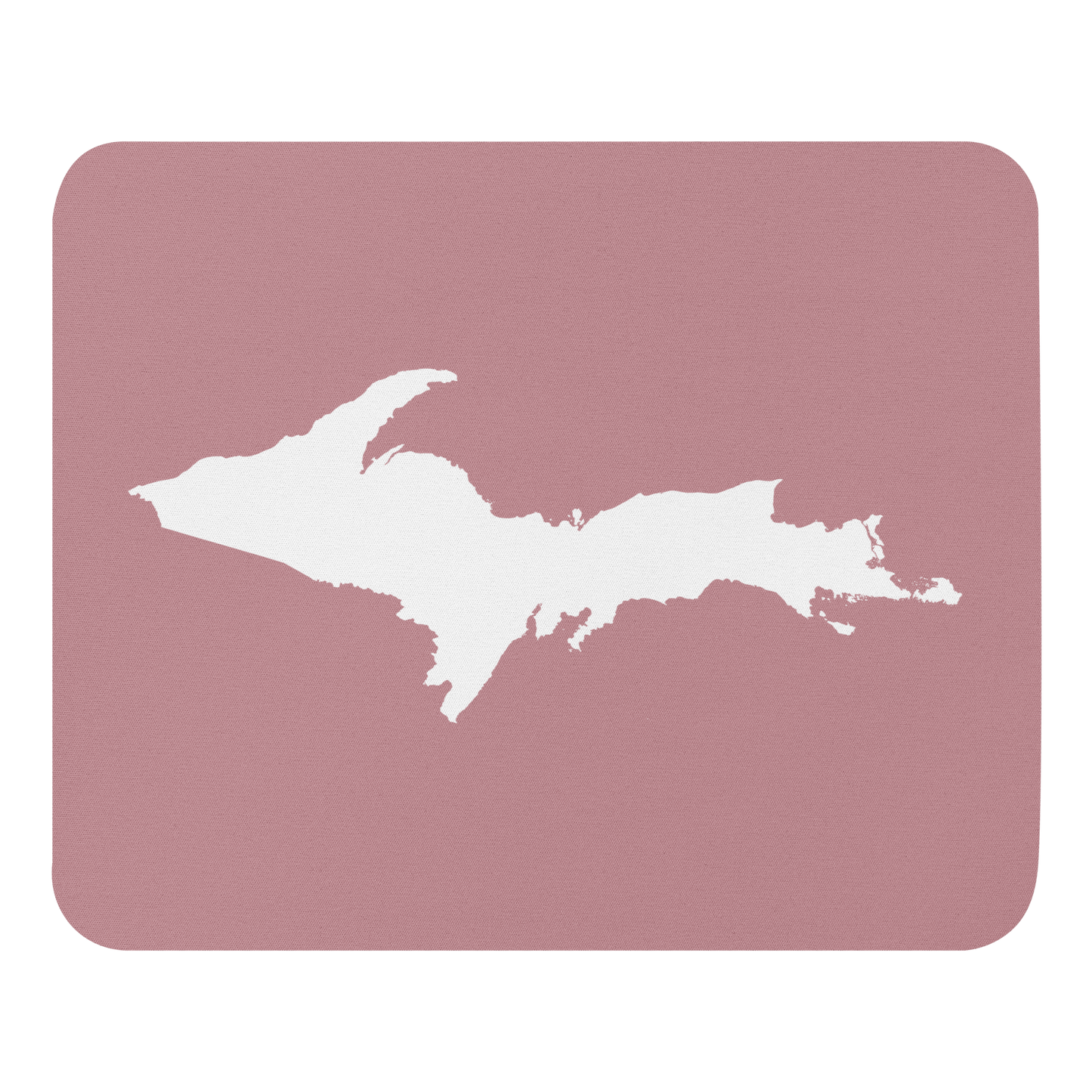 Michigan Upper Peninsula Mousepad (w/ UP Outline) | Cherry Blossom Pink