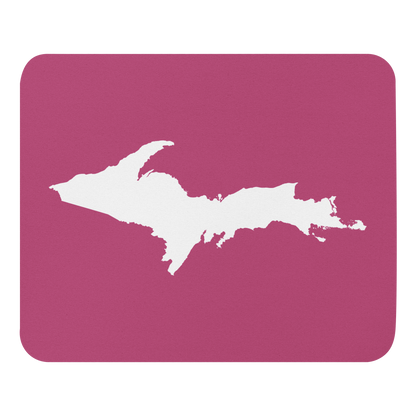 Michigan Upper Peninsula Mousepad (w/ UP Outline) | Apple Blossom Pink