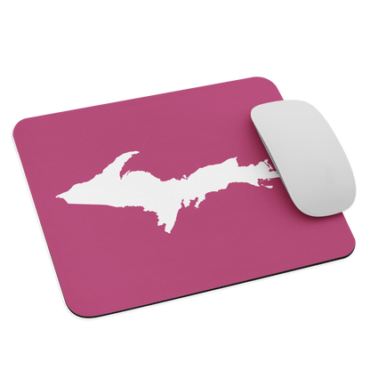 Michigan Upper Peninsula Mousepad (w/ UP Outline) | Apple Blossom Pink