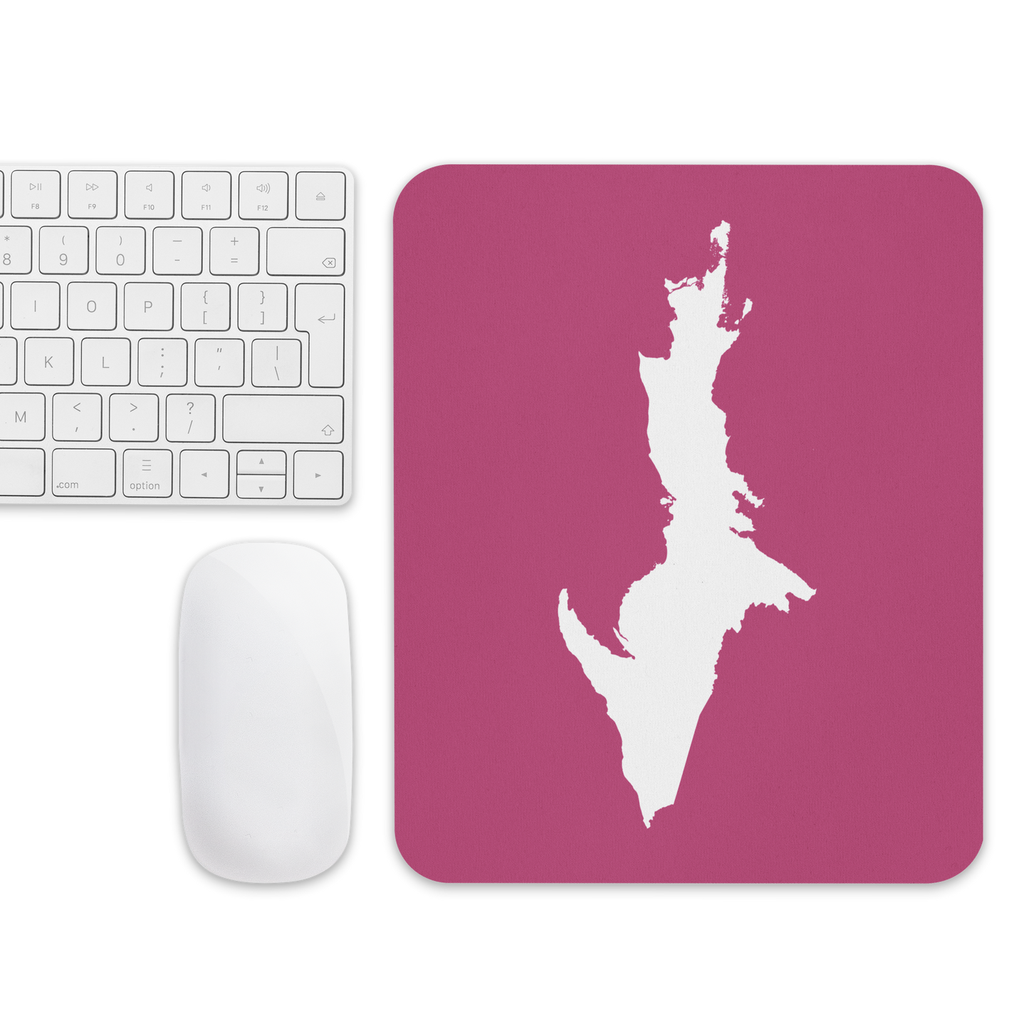 Michigan Upper Peninsula Mousepad (w/ UP Outline) | Apple Blossom Pink