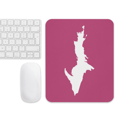 Michigan Upper Peninsula Mousepad (w/ UP Outline) | Apple Blossom Pink