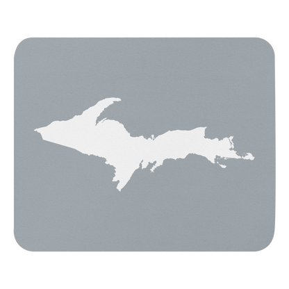 Michigan Upper Peninsula Mousepad (w/ UP Outline) | Silver