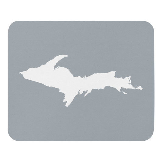 Michigan Upper Peninsula Mousepad (w/ UP Outline) | Silver