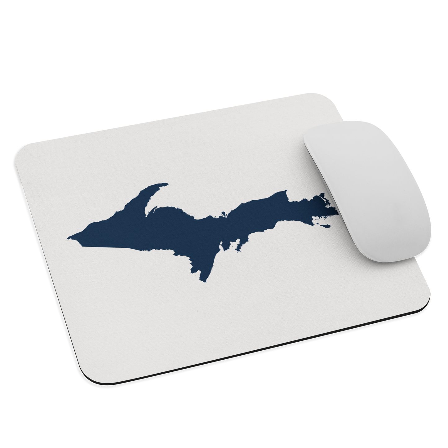 Michigan Upper Peninsula Mousepad (w/ UP Outline) | Birch Bark White