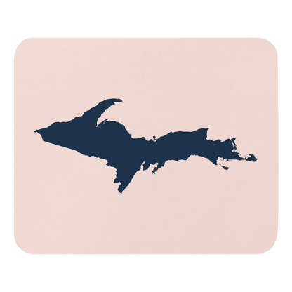 Michigan Upper Peninsula Mousepad (w/ UP Outline) | Champagne Pink