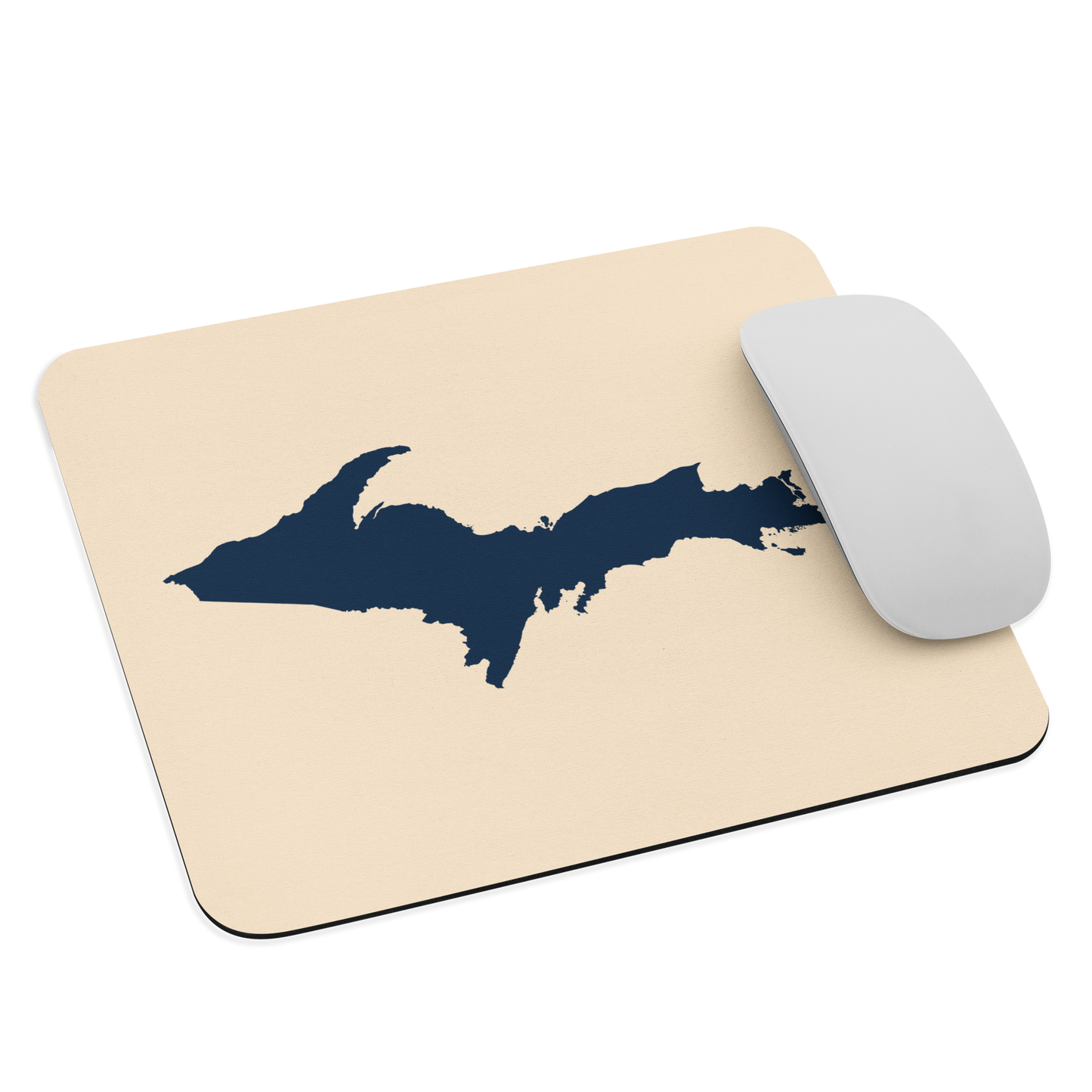 Michigan Upper Peninsula Mousepad (w/ UP Outline) | Champagne White