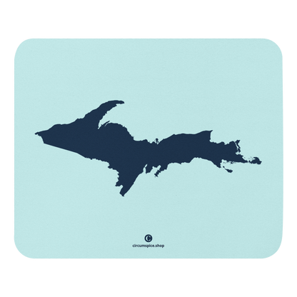 Michigan Upper Peninsula Mousepad (w/ UP Outline) | Cyan