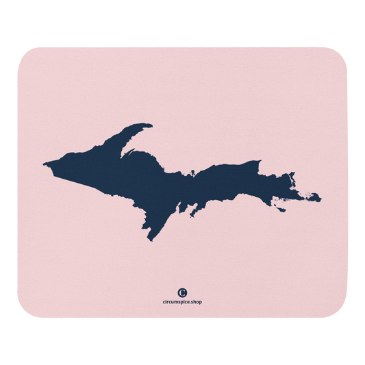 Michigan Upper Peninsula Mousepad (w/ UP Outline) | Pale Pink