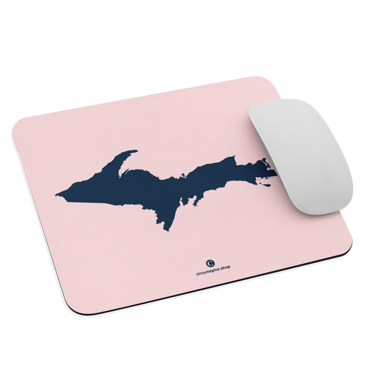 Michigan Upper Peninsula Mousepad (w/ UP Outline) | Pale Pink