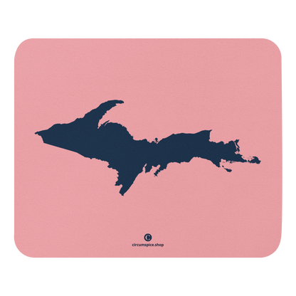 Michigan Upper Peninsula Mousepad (w/ UP Outline) | Strawberry Pink