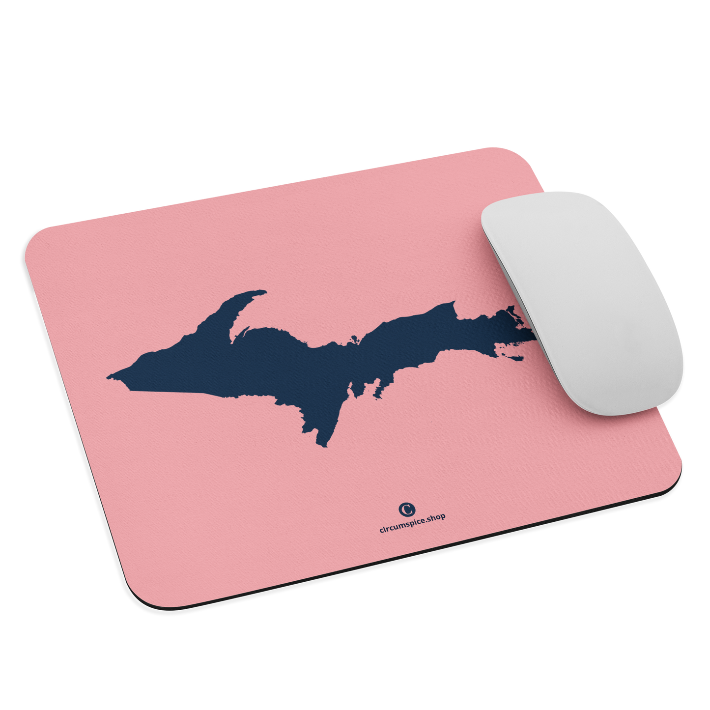 Michigan Upper Peninsula Mousepad (w/ UP Outline) | Strawberry Pink