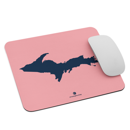 Michigan Upper Peninsula Mousepad (w/ UP Outline) | Strawberry Pink