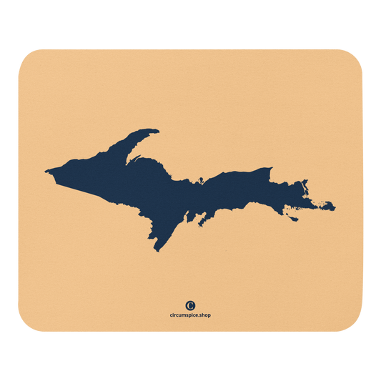 Michigan Upper Peninsula Mousepad (w/ UP Outline) | Pale Apricot