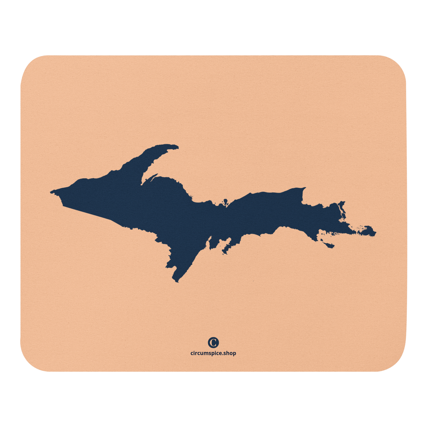 Michigan Upper Peninsula Mousepad (w/ UP Outline) | Peach