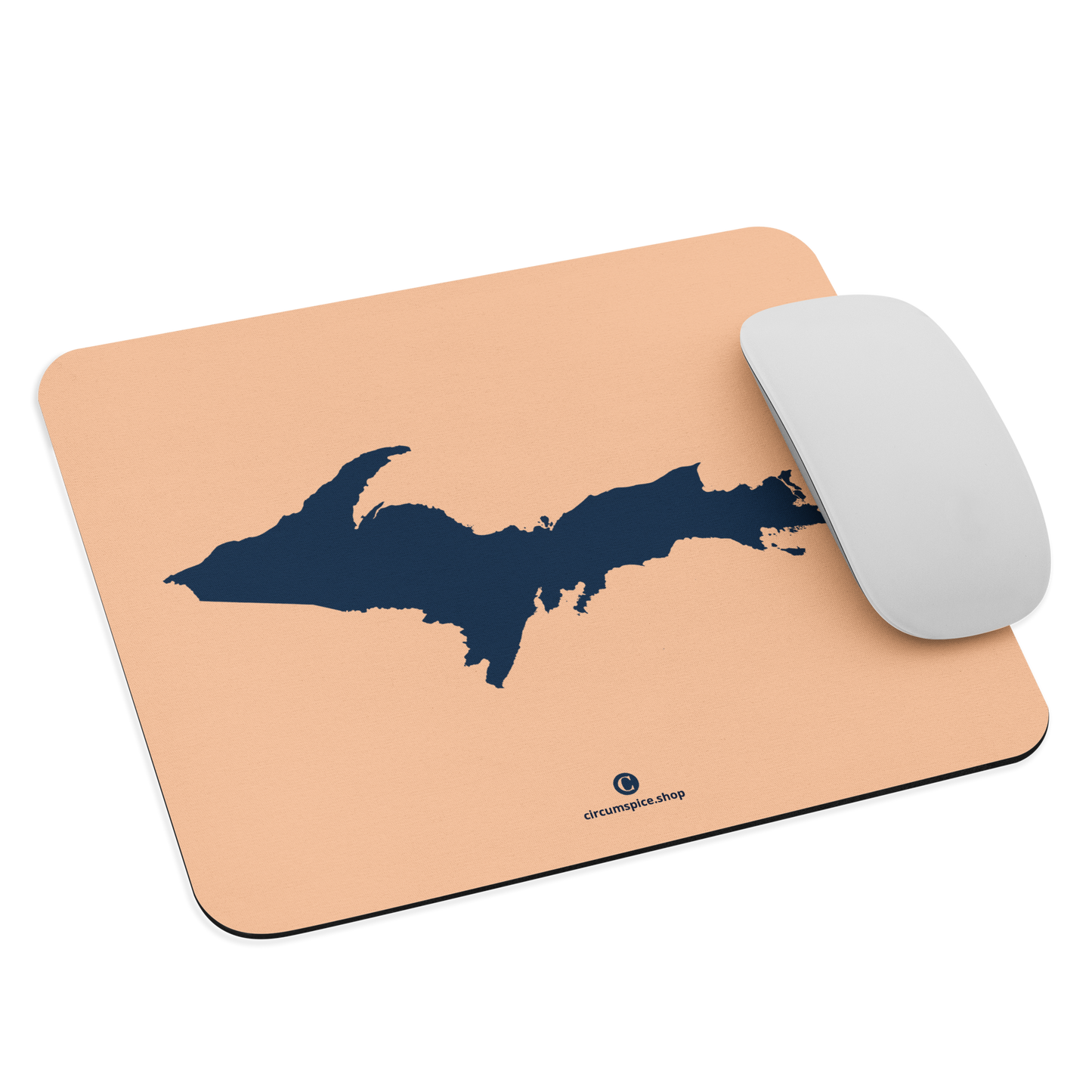 Michigan Upper Peninsula Mousepad (w/ UP Outline) | Peach