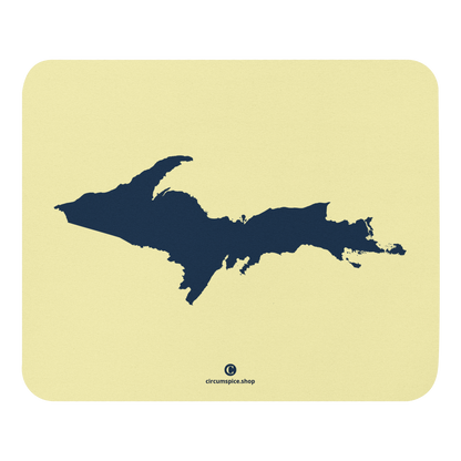 Michigan Upper Peninsula Mousepad (w/ UP Outline) | Canary Yellow