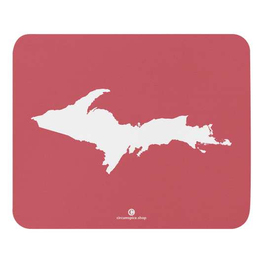 Michigan Upper Peninsula Mousepad (w/ UP Outline) | Watermelon Pink