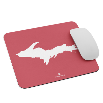 Michigan Upper Peninsula Mousepad (w/ UP Outline) | Watermelon Pink