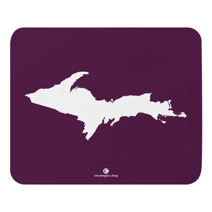 Michigan Upper Peninsula Mousepad (w/ UP Outline) | Tyrian Purple