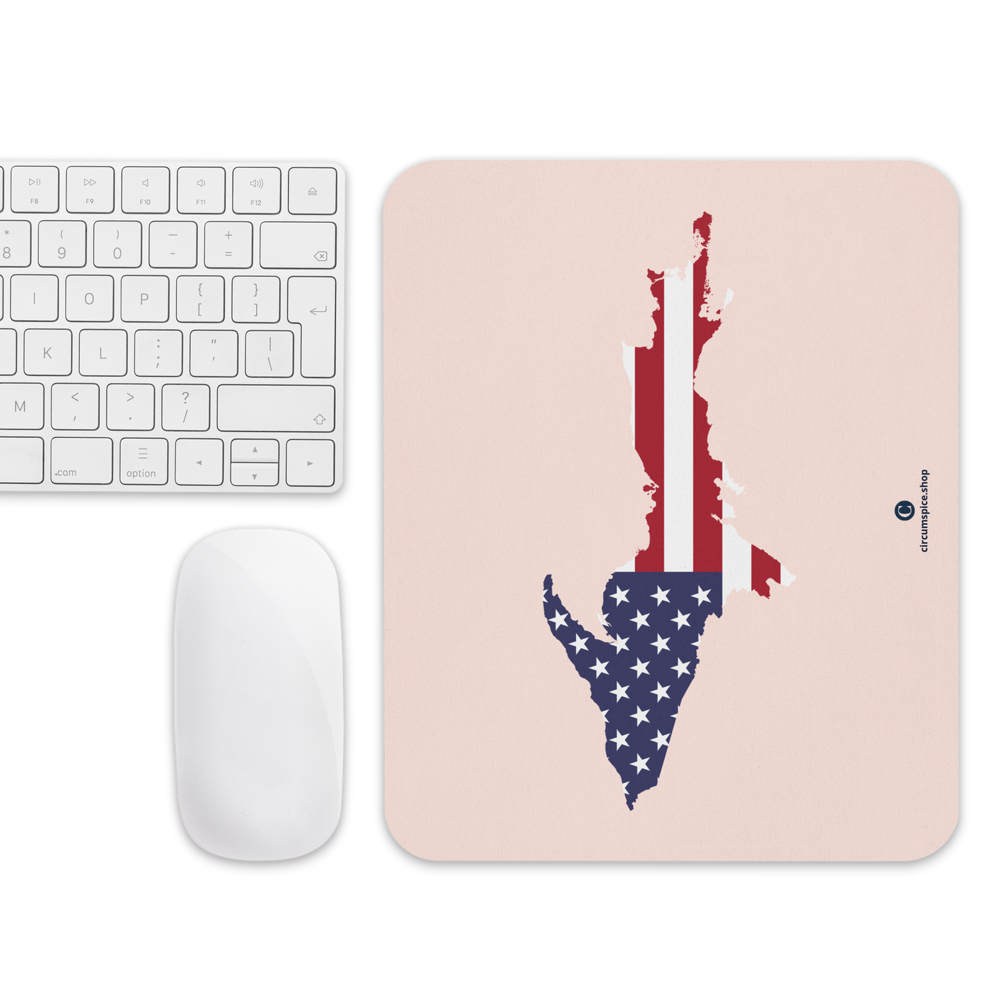 Michigan Upper Peninsula Mousepad (w/ UP Outline) | Champagne Pink