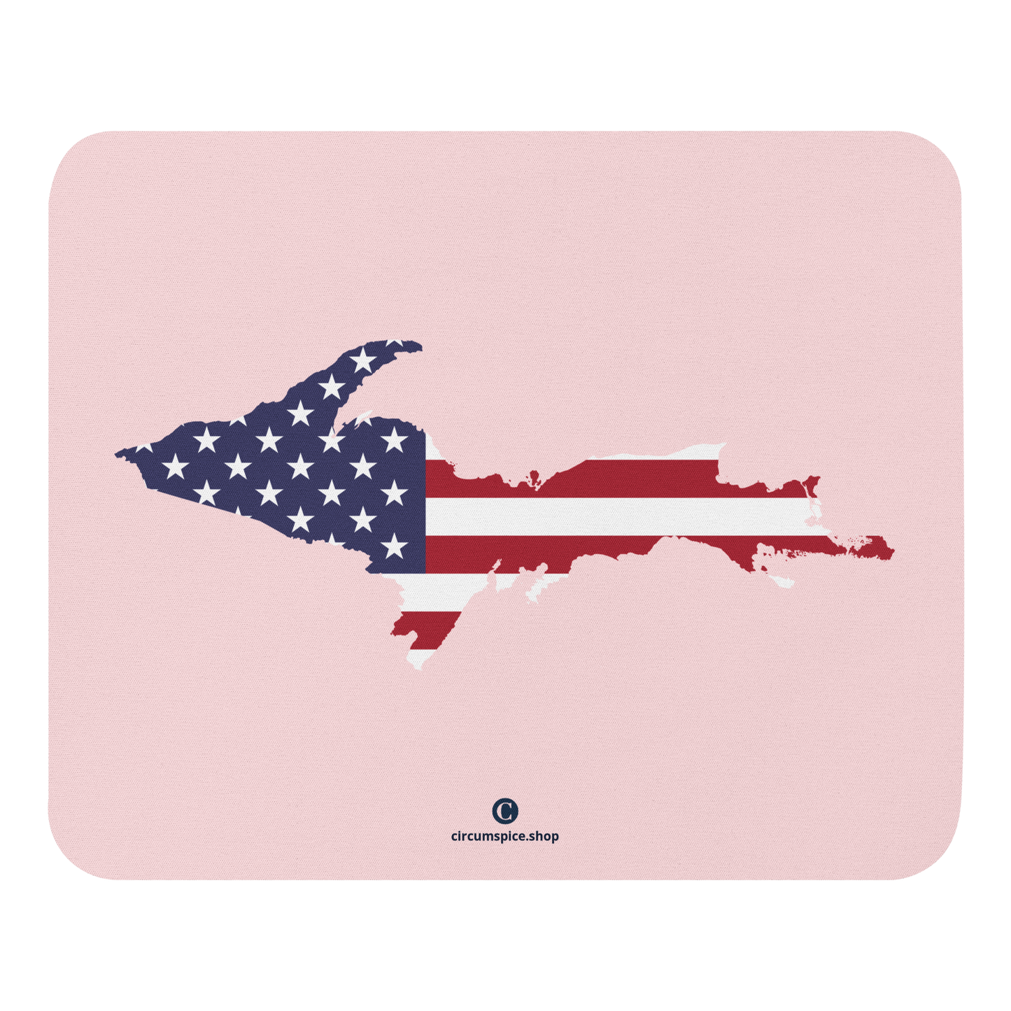 Michigan Upper Peninsula Mousepad (w/ UP Outline) | Pale Pink