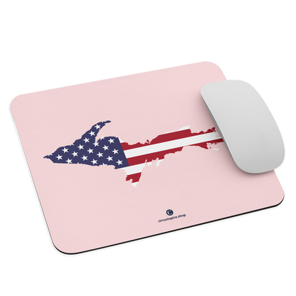 Michigan Upper Peninsula Mousepad (w/ UP Outline) | Pale Pink