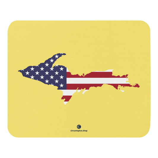 Michigan Upper Peninsula Mousepad (w/ UP Outline) | Cherry Yellow