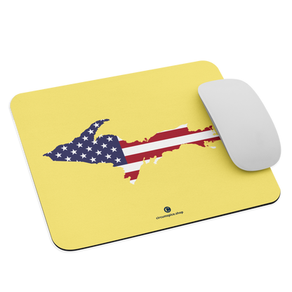 Michigan Upper Peninsula Mousepad (w/ UP Outline) | Cherry Yellow