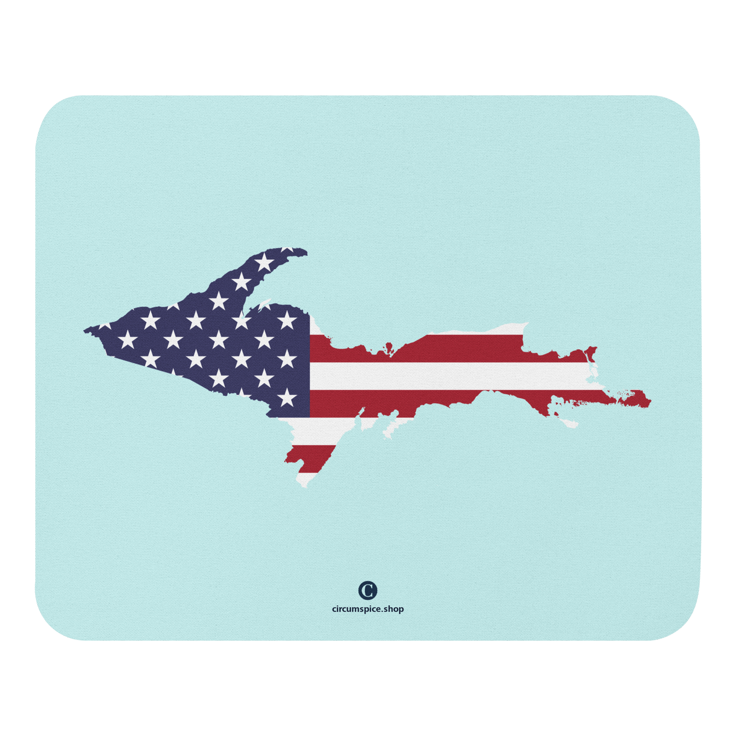 Michigan Upper Peninsula Mousepad (w/ UP USA Flag) | Cyan