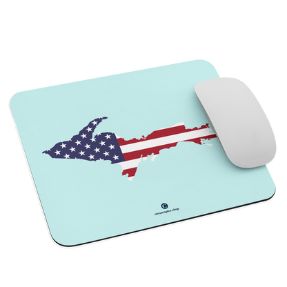 Michigan Upper Peninsula Mousepad (w/ UP USA Flag) | Cyan