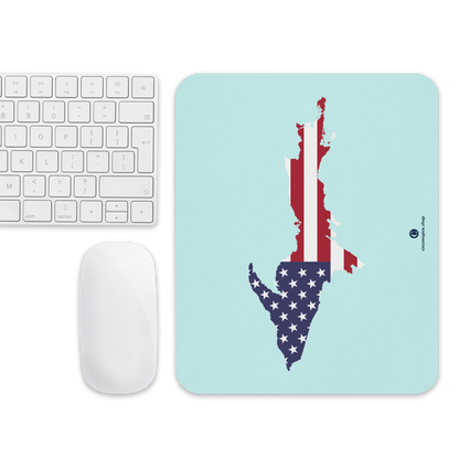 Michigan Upper Peninsula Mousepad (w/ UP USA Flag) | Cyan