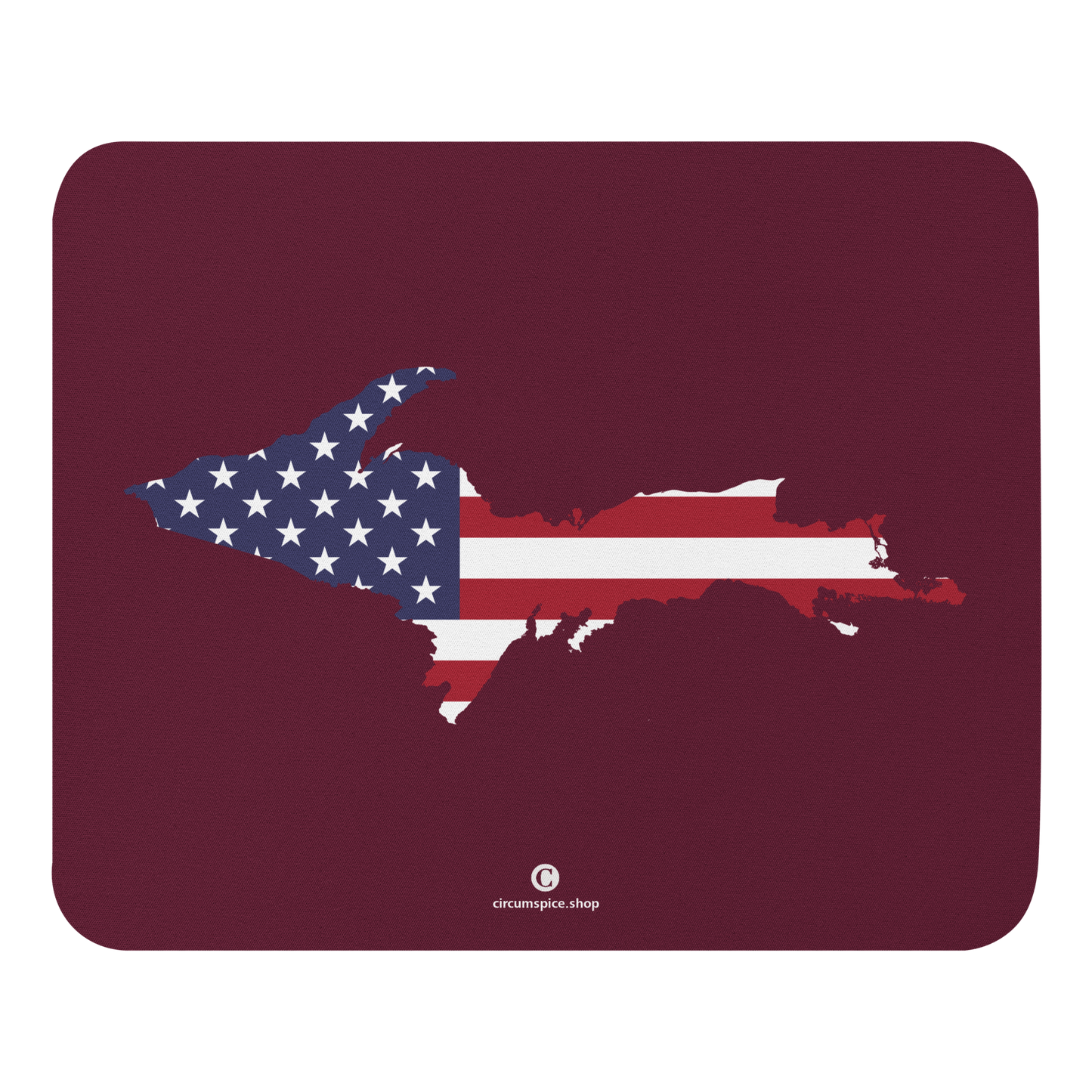 Michigan Upper Peninsula Mousepad (w/ UP Outline) | Old Mission Burgundy