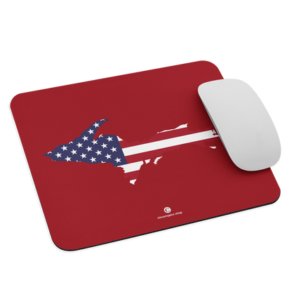 Michigan Upper Peninsula Mousepad (w/ UP Outline) | Thimbleberry Red