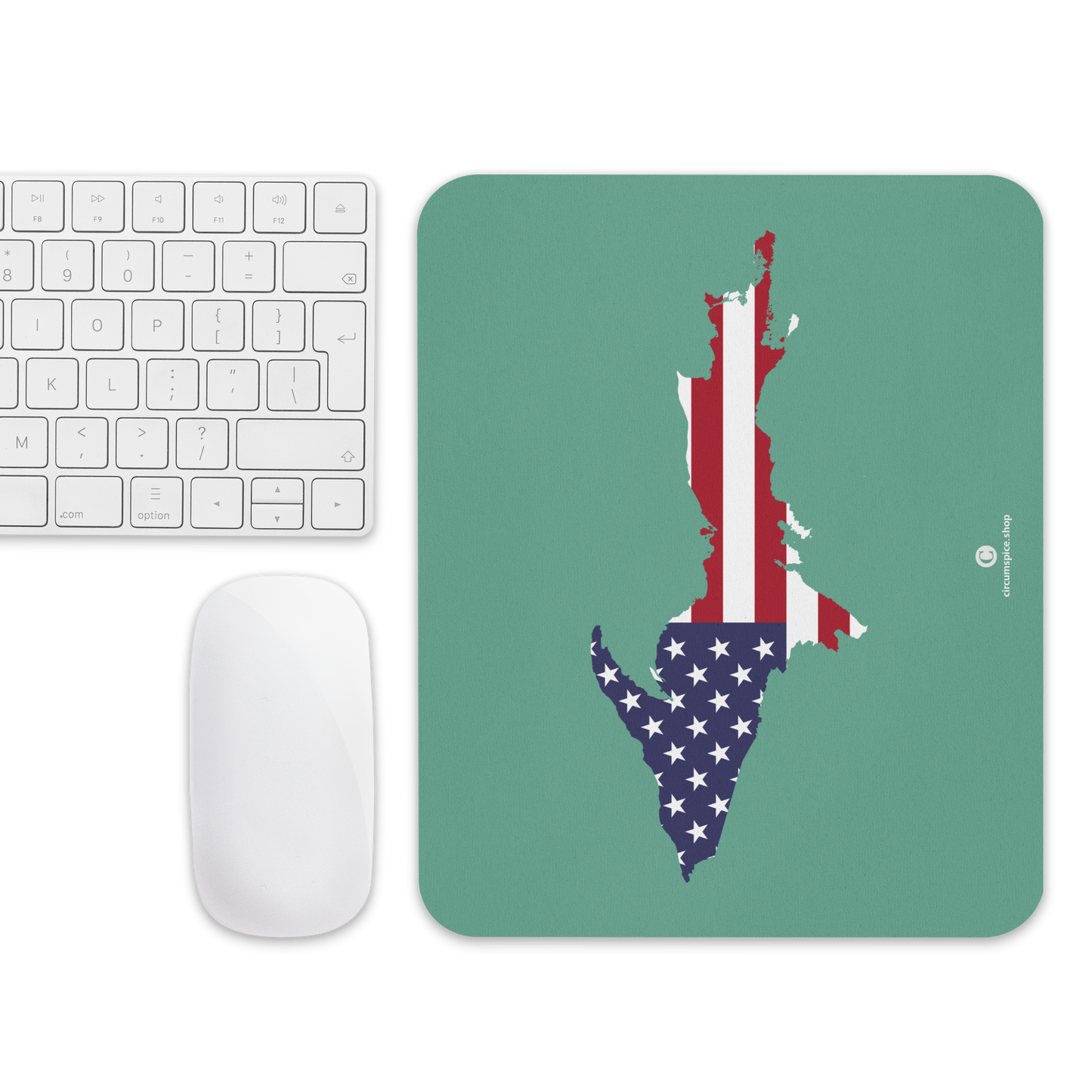 Michigan Upper Peninsula Mousepad (w/ UP Outline) | Metallic Mint Green