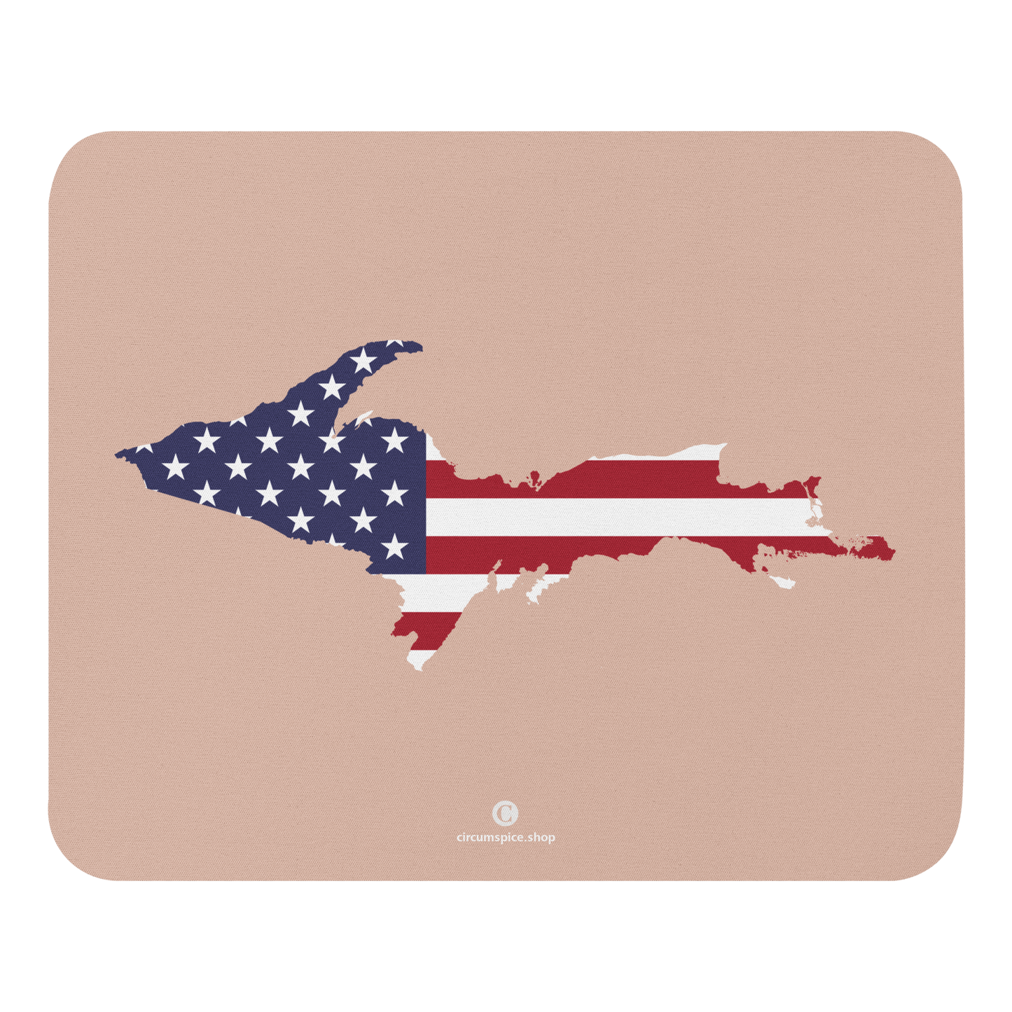 Michigan Upper Peninsula Mousepad (w/ UP Outline) | Rose Gold