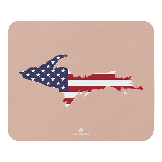 Michigan Upper Peninsula Mousepad (w/ UP Outline) | Rose Gold